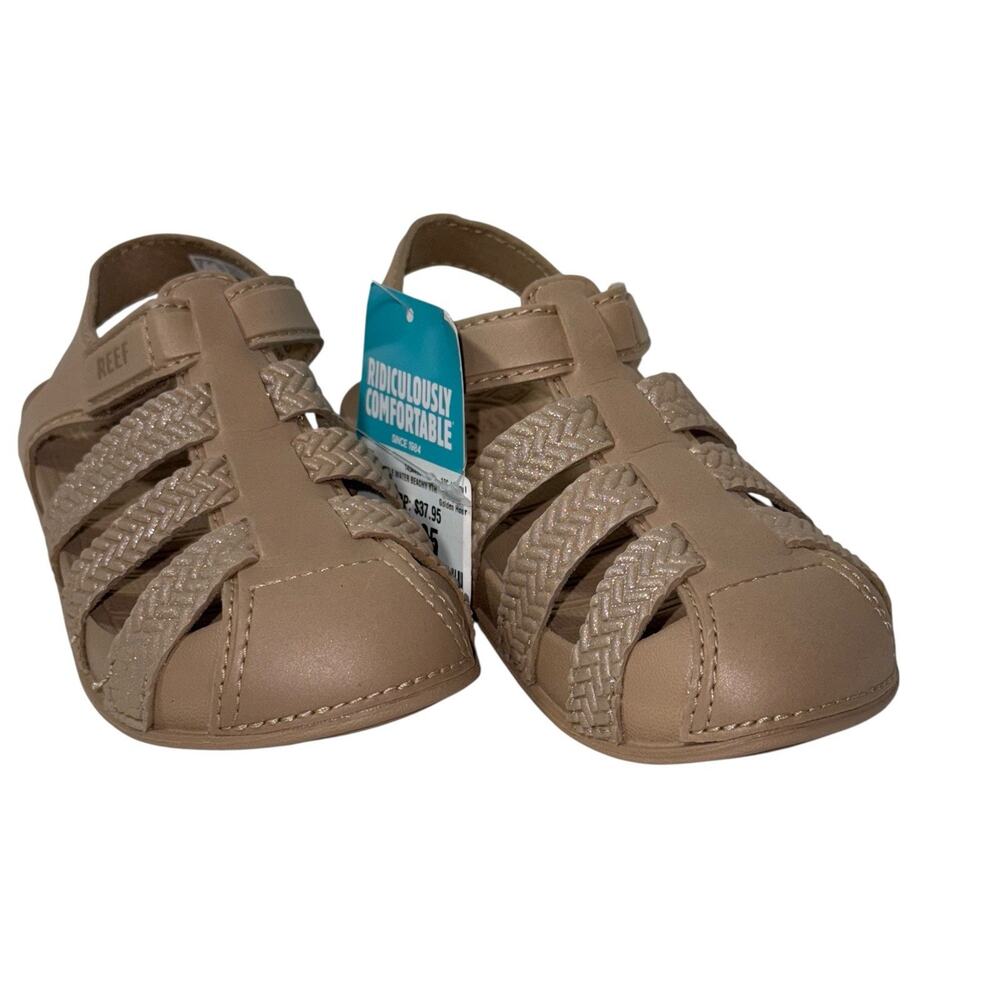 Reef Girl's Little Water Beachy Beige SZ/10 - Picture 2 of 11